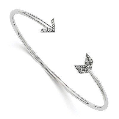 Arrow Bangle Sterling Silver CZ QMP1467, MPN: QMP1467, 191101075766