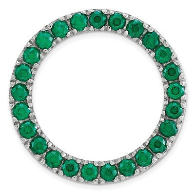 Created Emerald Chain Slide Sterling Silver Medium QSK1757, MPN: QSK1757, 191101550133