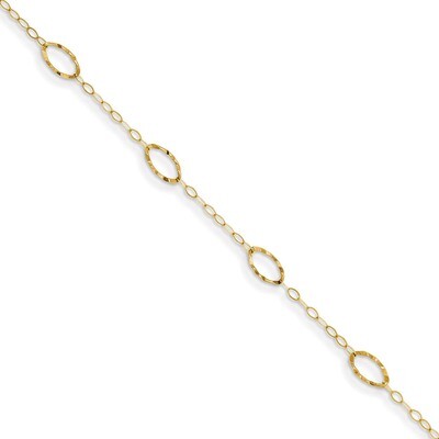 Oval Design Bracelet 7.25 Inch 14k Gold FB1314-7.25, MPN: FB1314-7.25, 883957487731