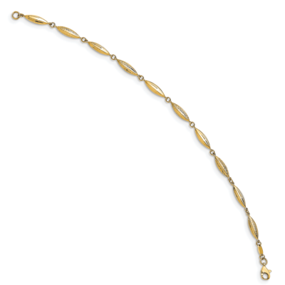 Leslie&#39;s Fancy Link Bracelet 14k Gold Polished Diamond-cut HB-LF1435-7.75, MPN: LF1435-7.75, 191101…