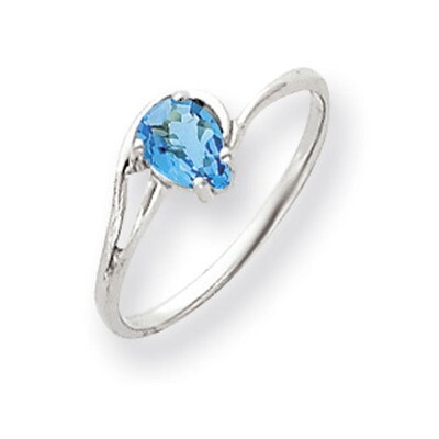 Blue Topaz Ring 14k white Gold 6x4mm Pear Y4627BT, MPN: Y4627BT, 883957470122