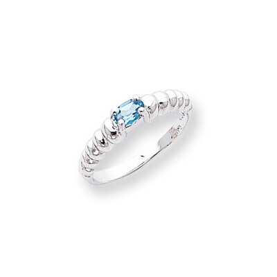 Polished 5x3 Oval Gemstone Ring Mounting 14k White Gold X9711, MPN: X9711,