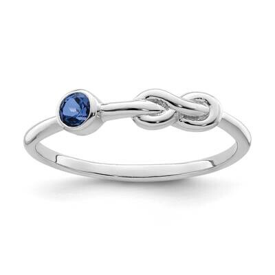 Infinity Lab Created Sapphire Ring Sterling Silver Rhodium-Plated Polished QBR34SEP, MPN: QBR34SEP,