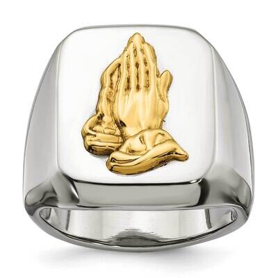 14K Accent Polished Praying Hands Ring Stainless Steel SR644-10, MPN: SR644, 191101873997