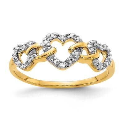 Triple Heart Ring 14k Gold Diamond RM5723-001-YA, MPN: RM5723-001-YA, 883957312859