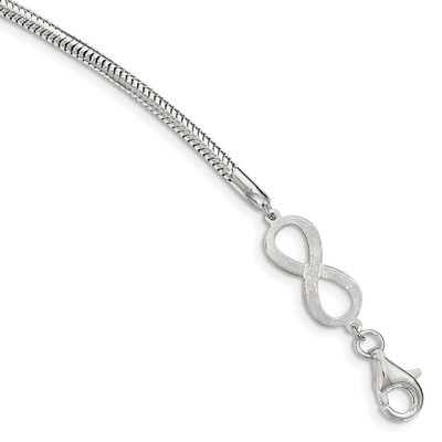 Infinity Symbol Bracelet Sterling Silver QG3814-7.5, MPN: QG3814-7.5, 191101472794