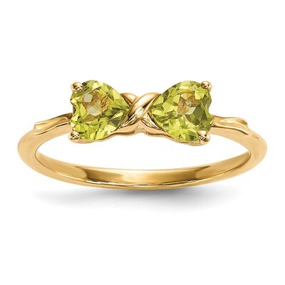 Peridot Bow Ring 14k Gold Polished XBS533, MPN: XBS533, 883957173467