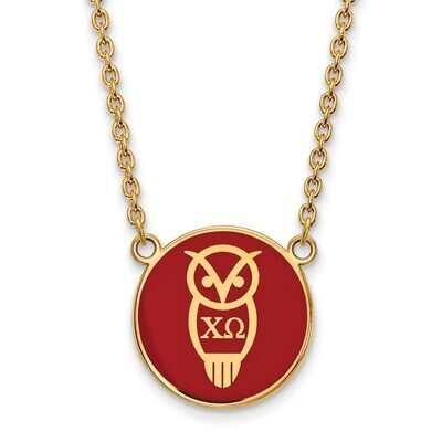 Chi Omega Small Enameled Pendant with 18 Inch Chain Gold-plated Silver GP043CHO-18, MPN: GP043CHO-1…