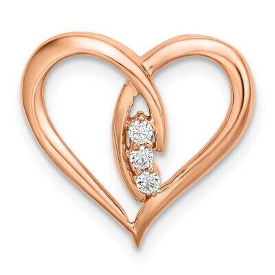 Diamond Polished Heart Chain Slide 14k Rose Gold PM8479-006-RA, MPN: PM8479-006-RA,