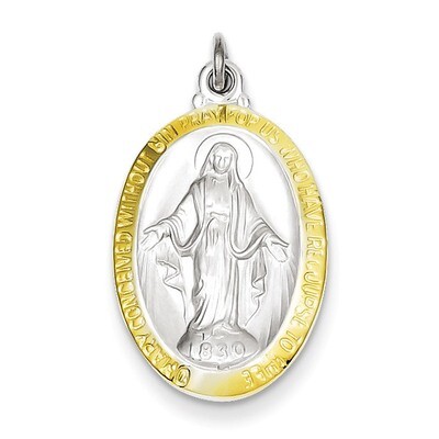 Miraculous Medal Sterling Silver QC3488, MPN: QC3488, 886774107899