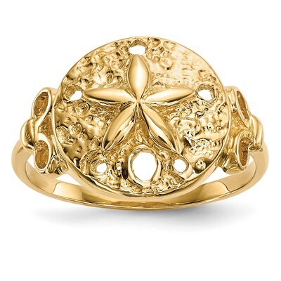 Sand Dollar Ring 14k Gold Polished R599, MPN: R599, 883957220260