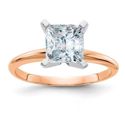 2ct. 7.0mm D E F Pure Light Princess Moissanite Solitaire Ring 14k Rose Gold RGSH15P-15MP, MPN: RGS…