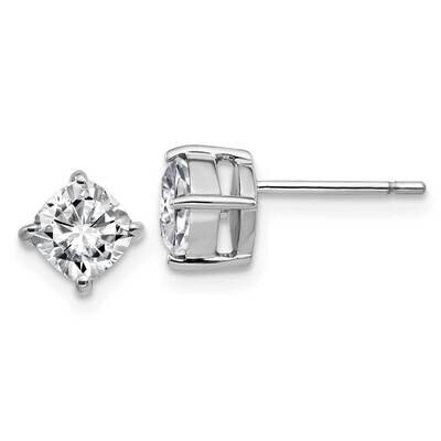 1.75ct. 5.5mm Cushion G H I True Light Moissanite Earrings 14k White Gold WG4908-5MT, MPN: WG4908-5…