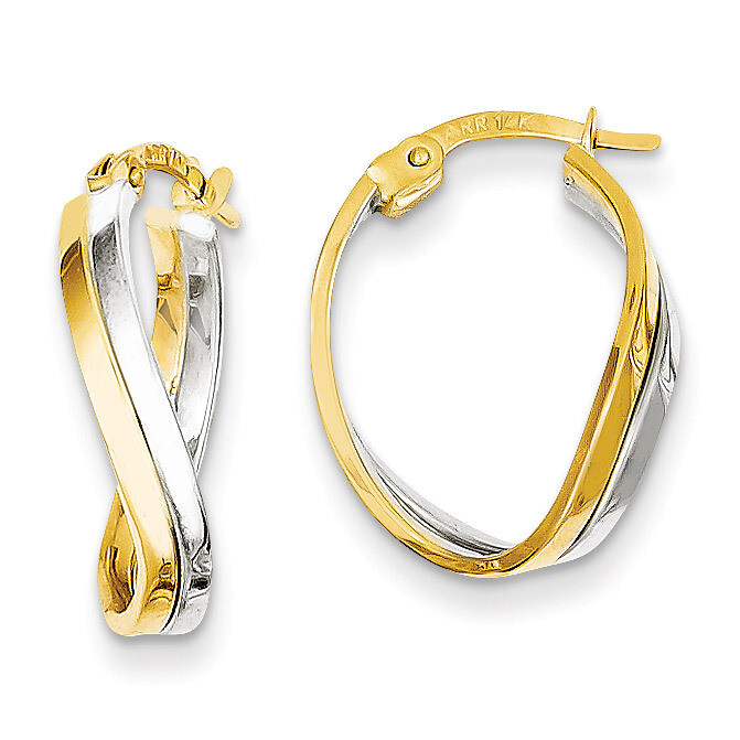 Polished Hoop Earrings 14k Two-Tone Gold TL703, MPN: TL703, 886774370118