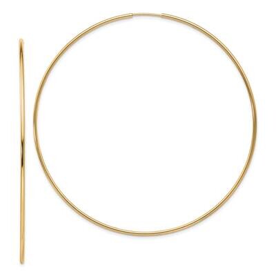 14K Polished Endless Tube Hoop Earrings 14k Gold Polished TF801, MPN: TF801, 191101366369