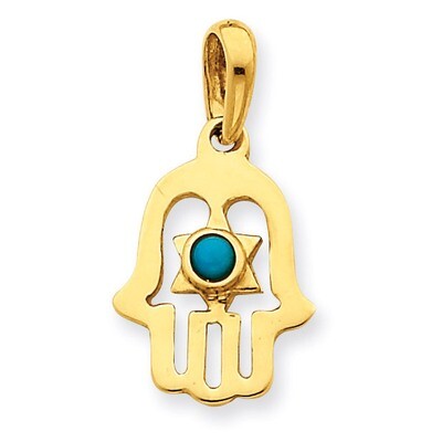 Turquoise Chamseh Pendant 14k Gold D1715, MPN: D1715, 883957265469