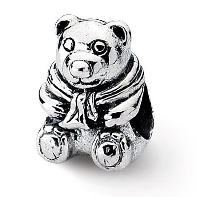 Teddy Bear Bead - Sterling Silver QRS1819, MPN: QRS1819, 883957310237