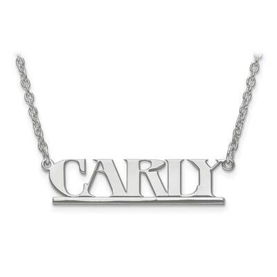 Small Laser Polished Nameplate with Chain 10k White Gold 10XNA631W, MPN: 10XNA631W, 191101221002