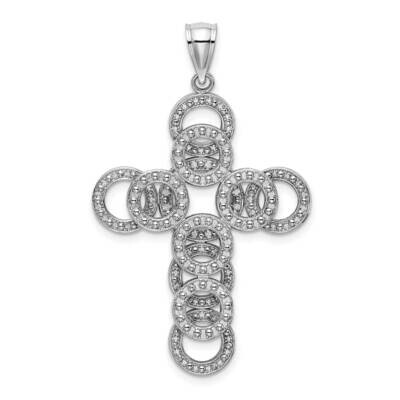 2-D Circular Infinity Illusion Cross Charm 14k White Gold K8606W, MPN: K8606W, 637218128365