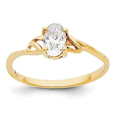 White Topaz Birthstone Ring 14k Gold XBR133, MPN: XBR133, 883957373676