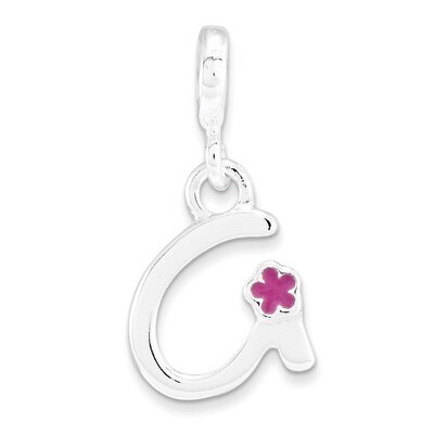 Letter G with Enamel Pendant Sterling Silver QC7935G, MPN: QC7935G, 191101467523