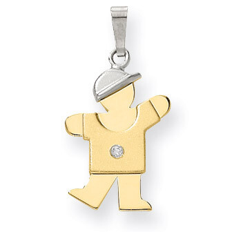 Diamond kid pendant 14k Two-tone Gold XK480AA, MPN: XK480AA, 883957117409