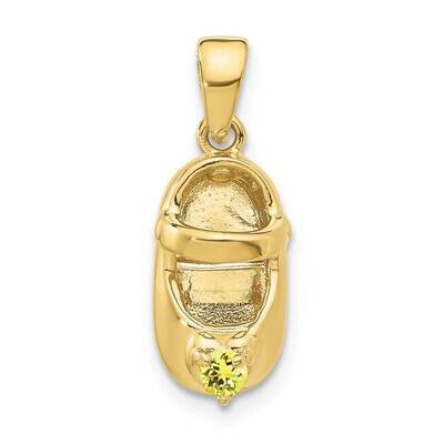 3-D November Synthetic Stone Engraveable Baby Shoe Charm 10k Gold 10K4652NOV, MPN: 10K4652NOV,