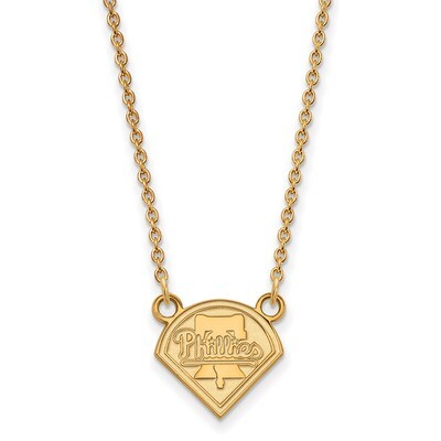 MLB Philadelphia Phillies Sm Pend with Necklace 14k Yellow Gold 4Y006PHI-18, MPN: 4Y006PHI-18, 8867…