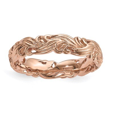 Pink-plated Carved Band - Sterling Silver QSK1673, MPN: QSK1673, 883957408941
