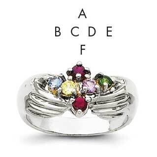 6 Genuine Stone Family Ring 14k White Gold XMRW51/6GY, MPN: XMRW51/6GY, 883957165363