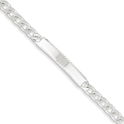 7 Inch Engravable Curb Link ID Bracelet Diamond-cut Sterling Silver QID103-7, MPN: QID103-7, 883957…