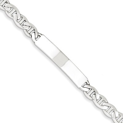 8 Inch Engravable Anchor Link ID Bracelet Sterling Silver Polished QID141-8, MPN: QID141-8, 8839575…