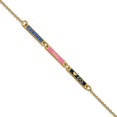 Epoxied 3 Station Bracelet 7 Inch 14k Gold Brushed XNA1183/3Y, MPN: XNA1183/3Y,