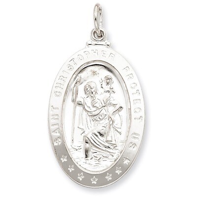 Saint Christopher Medal Sterling Silver QC5620, MPN: QC5620, 886774583167