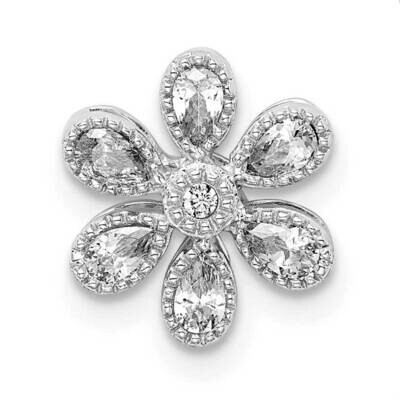 Floral Diamond Chain Slide 14k White Gold PM8467-025-WA, MPN: PM8467-025-WA,