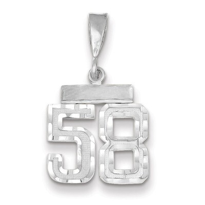 Number 58 Charm Small Diamond -cut 14k white Gold WSN58, MPN: WSN58, 883957114439