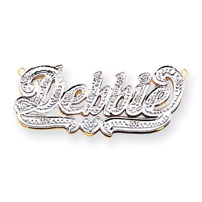 3-Dimensional Diamond Nameplate Pendant 14k Gold XNA41, MPN: XNA41, 191101542756