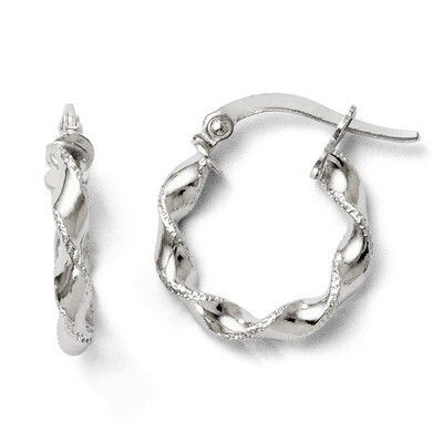 Leslie&#39;s Polished Twisted Hinged Hoop Earrings - 10k White Gold HB-TA71, MPN: TA71, 883957025230