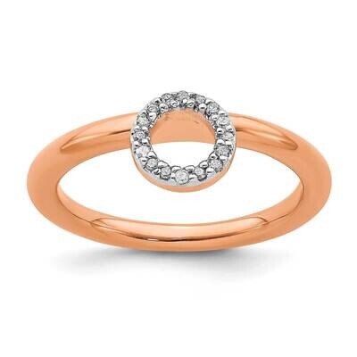 Pink-plated Halo Dia. Ring Sterling Silver QSK1991, MPN: QSK1991, 191101724329