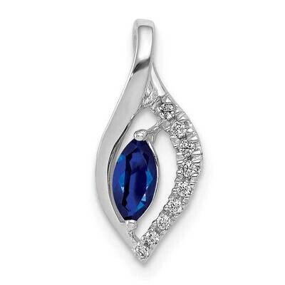 .37 Sapphire Pendant 14k White Gold Diamond PM5267-SA-005-WA, MPN: PM5267-SA-005-WA, 883957383415