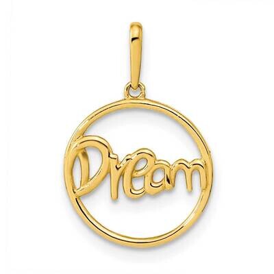 Circle with Dream Pendant 14k Gold Polished YC1466, MPN: YC1466, 196904082447