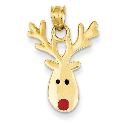 Enameled Reindeer Charm 14k Gold K1749, MPN: K1749, 752908154544