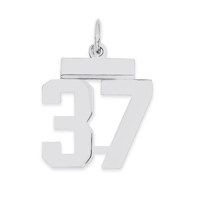 Pendant Number 37 Polished Sterling Silver Small QSS37, MPN: QSS37, 883957101286