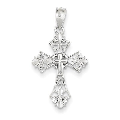 Filigree Cross Charm 14k White Gold M2244, MPN: M2244, 299547118938