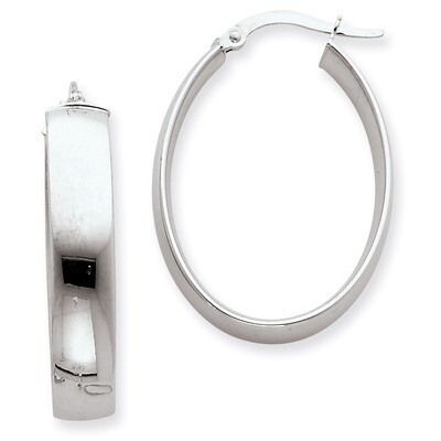 5.75mm Polished Oval Hoop Earrings 14k White Gold PRE235W, MPN: PRE235W, 883957900308