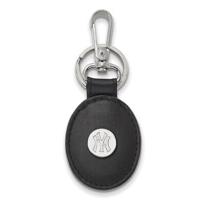 New York Yankees Black Leather Oval Key Chain Sterling Silver SS013YAN-K1, MPN: SS013YAN-K1, 191101…