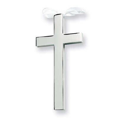 Silver-plated White Ribboned Cross GP5193, MPN: GP5193, 47105028805