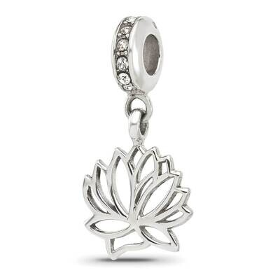 Swarovski Crystal Lotus Flower Dangle Bead Sterling Silver QRS4344, MPN: QRS4344,