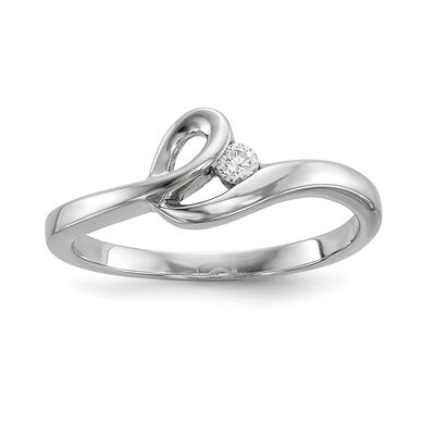 CZ Diamond Ring Sterling Silver Rhodium-plated Polished QR6744, MPN: QR6744, 883957951515