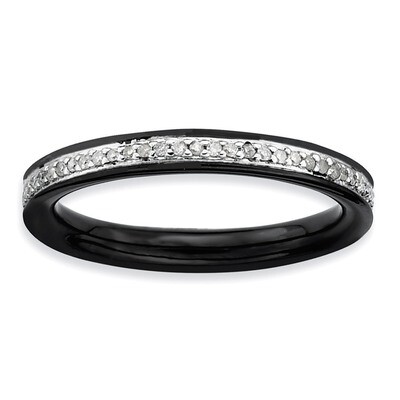 Diamonds Black-plated Ring - Sterling Silver QSK494, MPN: QSK494, 886774007267